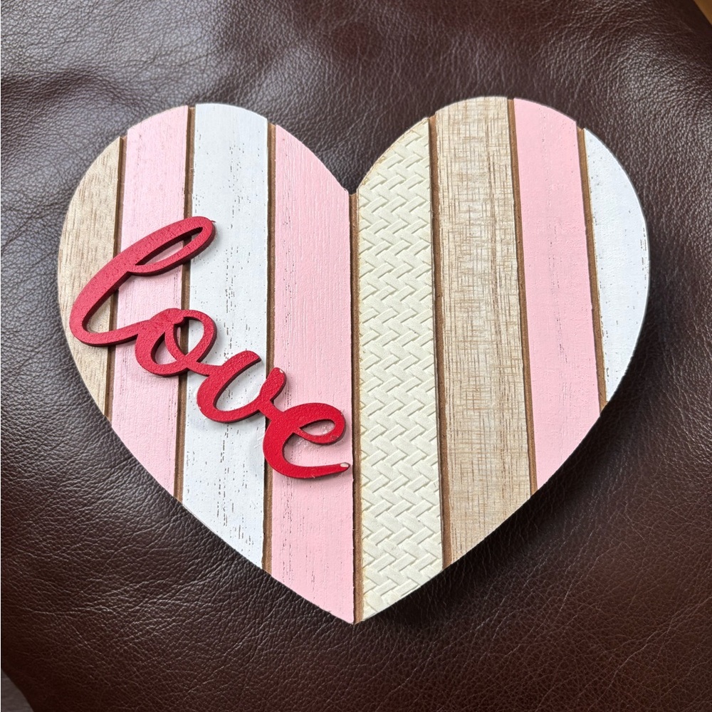 Heart Shaped Wall Decor with Love Text